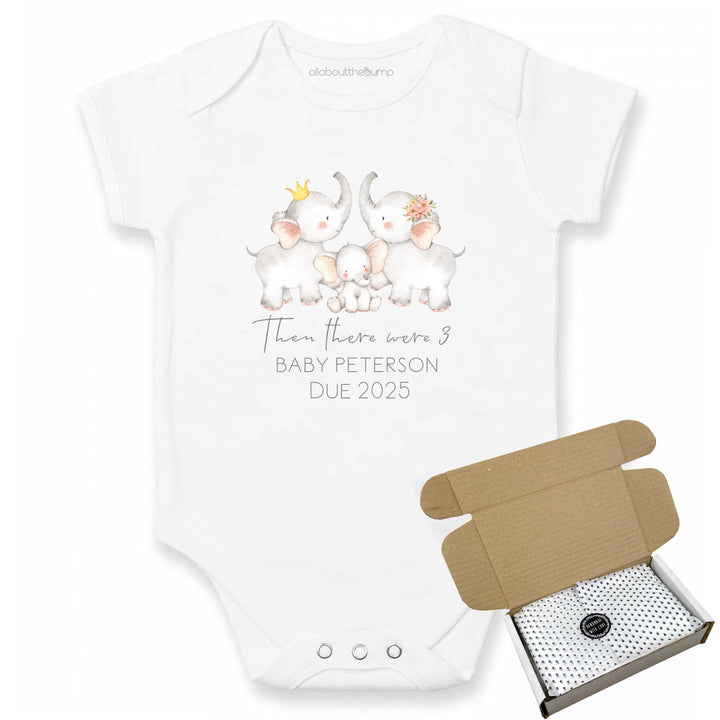 This baby announcement vest can be brought in a box lined with tissue paper