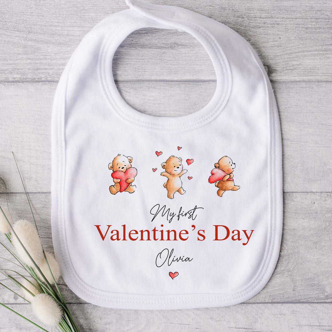 Personalised My First Valentines Day Little Bears Babygrow/Vest