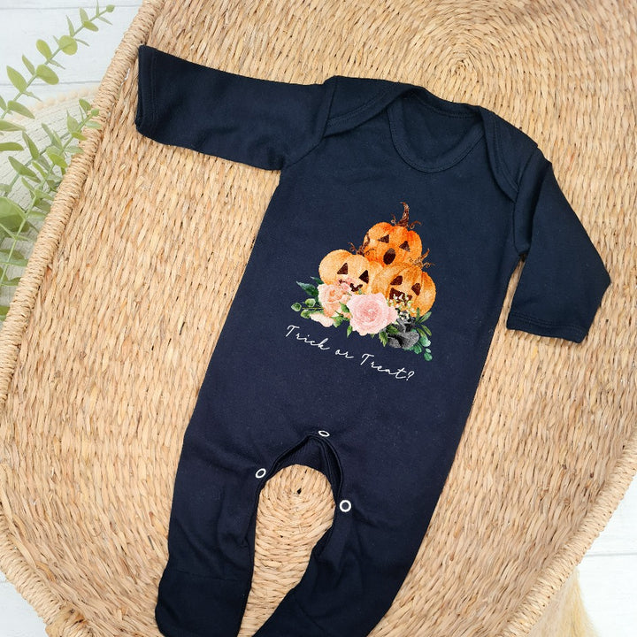 Trick or Treat Halloween Black Babygrow/Vest