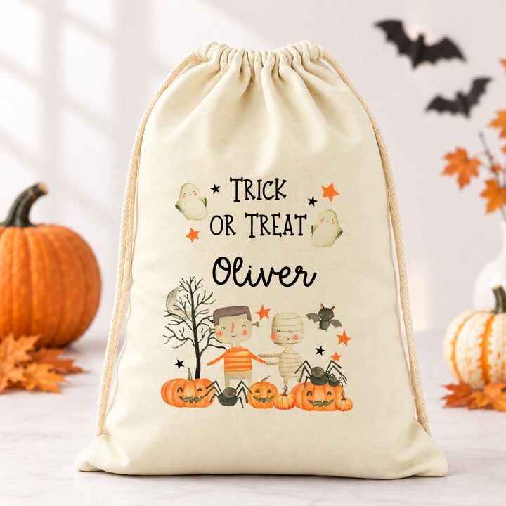 Personalised Trick or Treat Halloween Treat Sack