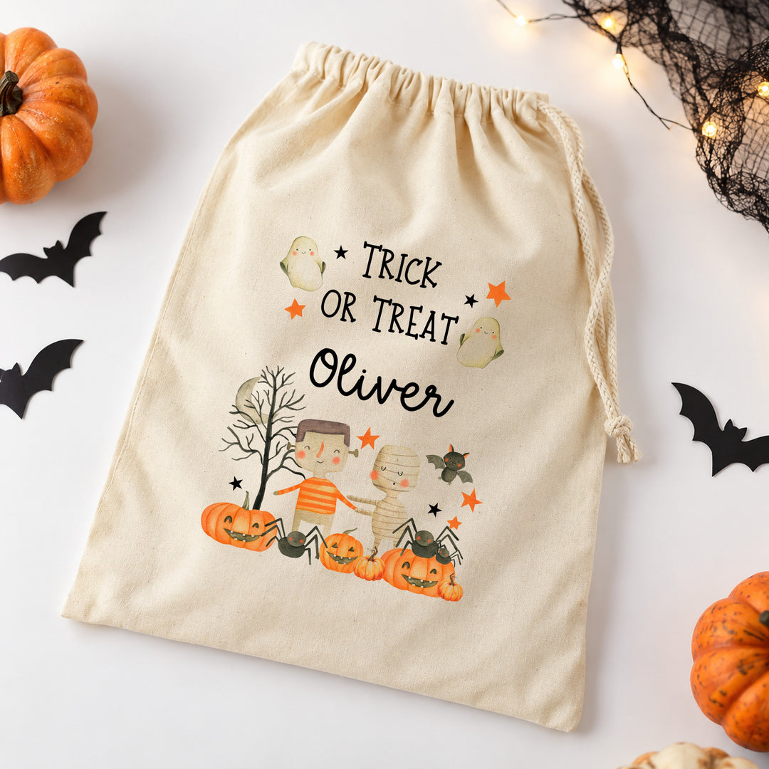 Personalised Trick or Treat Halloween Treat Sack