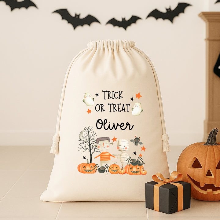 Personalised Trick or Treat Halloween Treat Sack