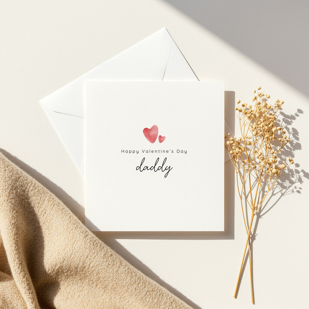 Happy Valentine's Day Daddy Red Hearts Card