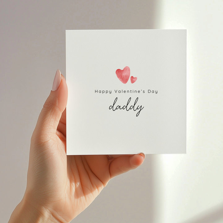 Happy Valentine's Day Daddy Red Hearts Card