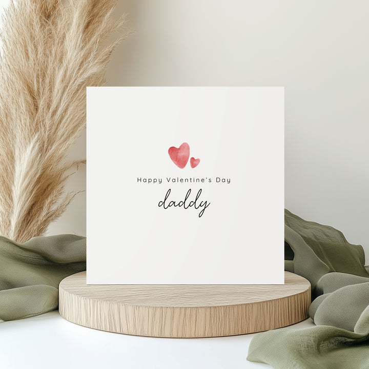 Happy Valentine's Day Daddy Red Hearts Card