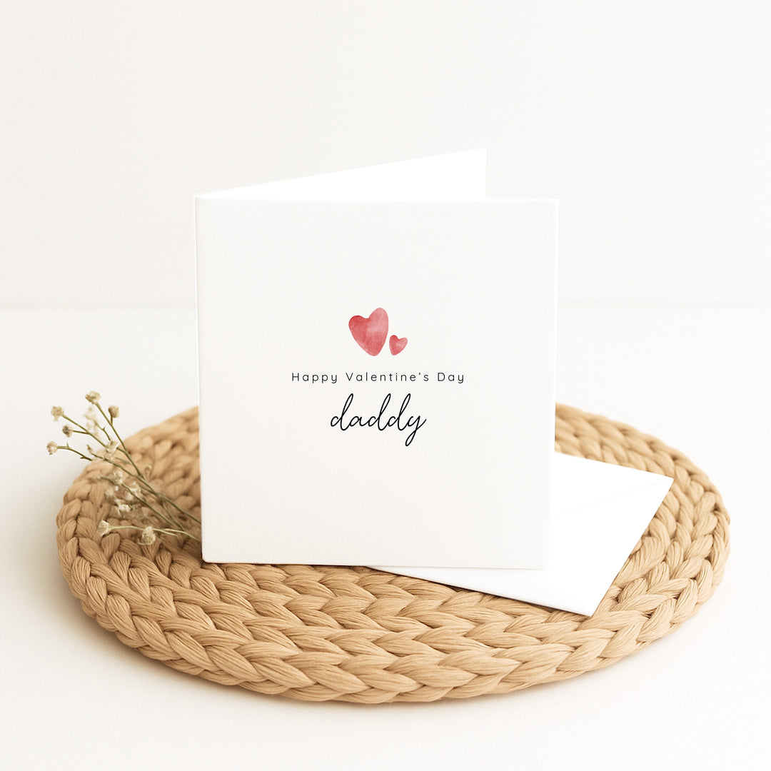 Happy Valentine's Day Daddy Red Hearts Card
