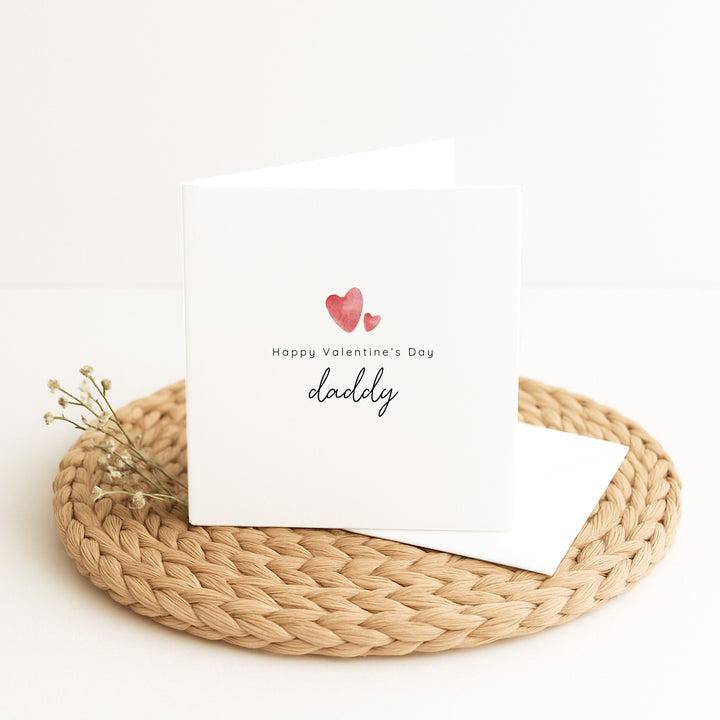 Happy Valentine's Day Daddy Red Hearts Card