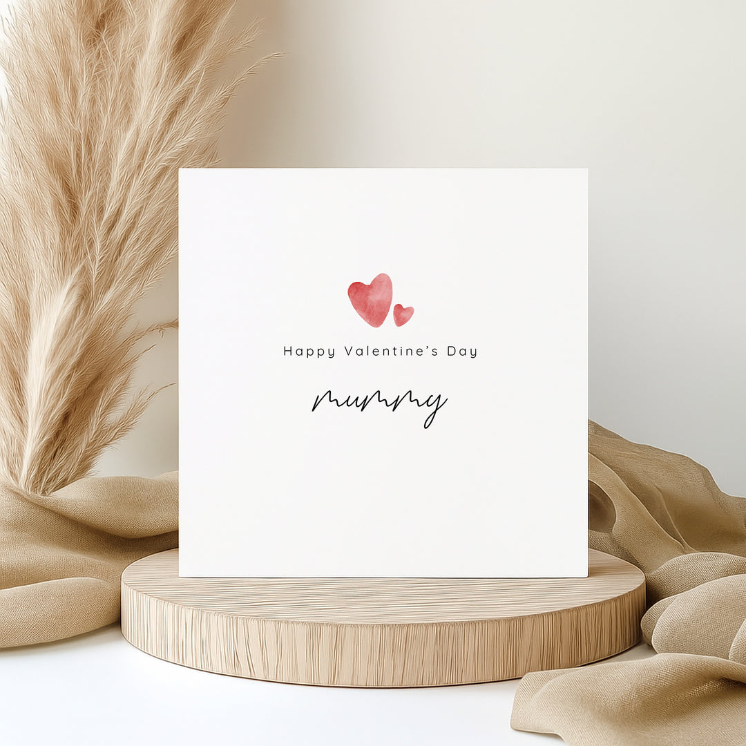 Happy Valentine's Day Mummy Red Hearts Card
