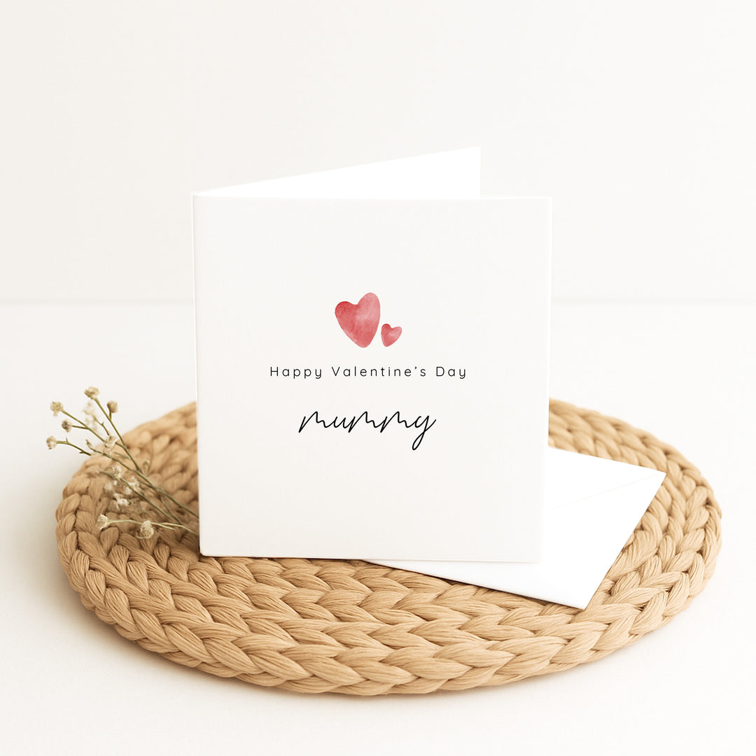 Happy Valentine's Day Mummy Red Hearts Card