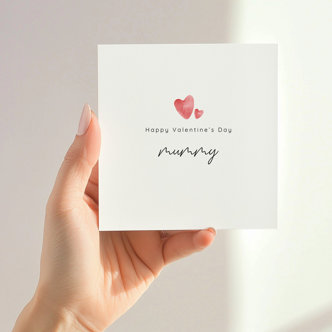 Happy Valentine's Day Mummy Red Hearts Card