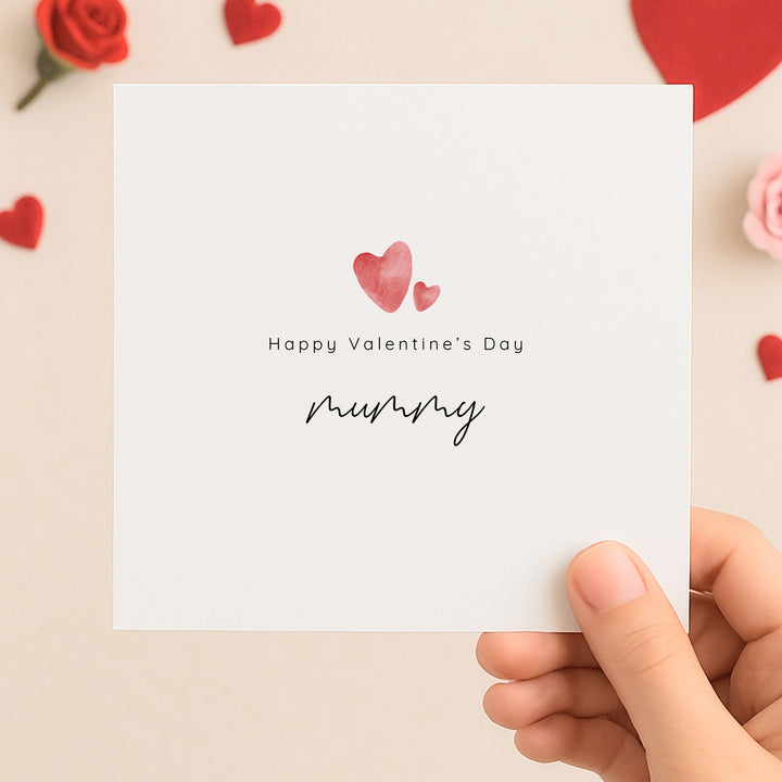 Happy Valentine's Day Mummy Red Hearts Card