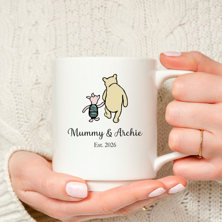 Personalised Mummy Est Pooh Bear Mug
