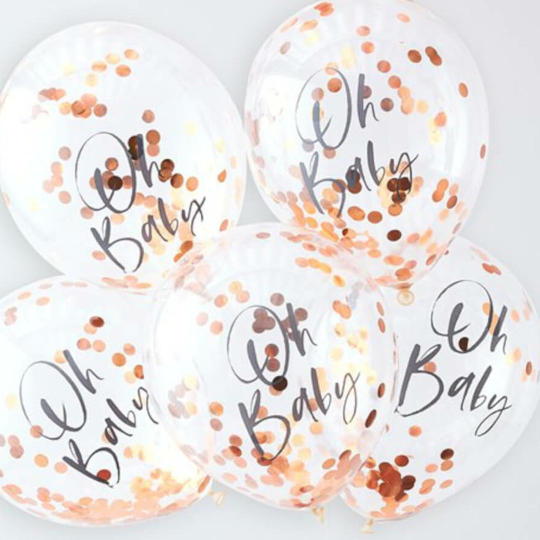 Twinkle Twinkle Rose Gold Confetti Balloons