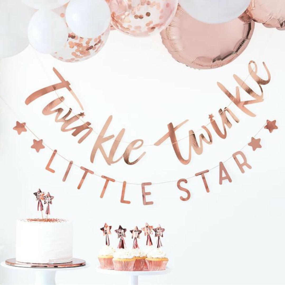 Twinkle Twinkle Rose Gold Banner