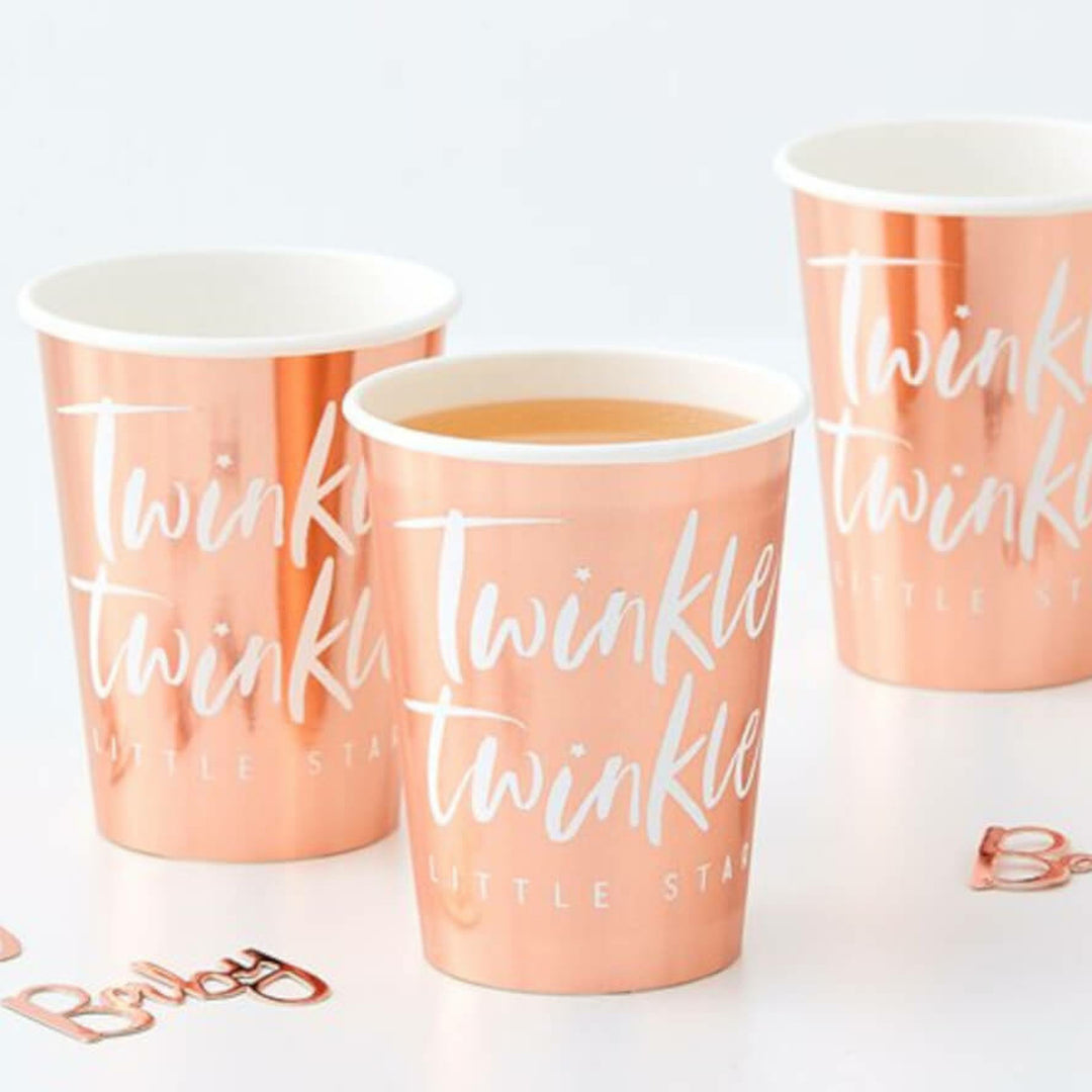 Twinkle Twinkle Rose Gold Star Paper Cups
