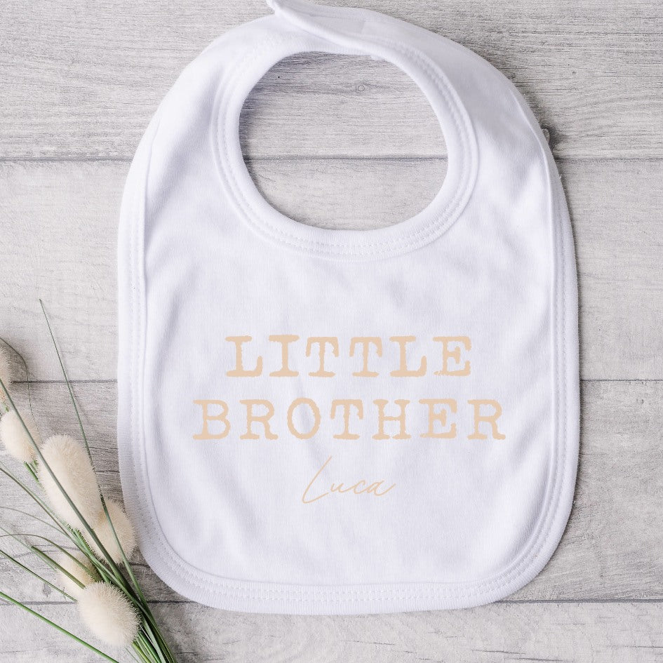 Personalised Unisex Beige Sibling Matching T-shirt/Vest/Bib