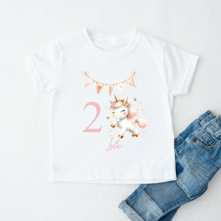 Personalised Unicorn Birthday T-shirt