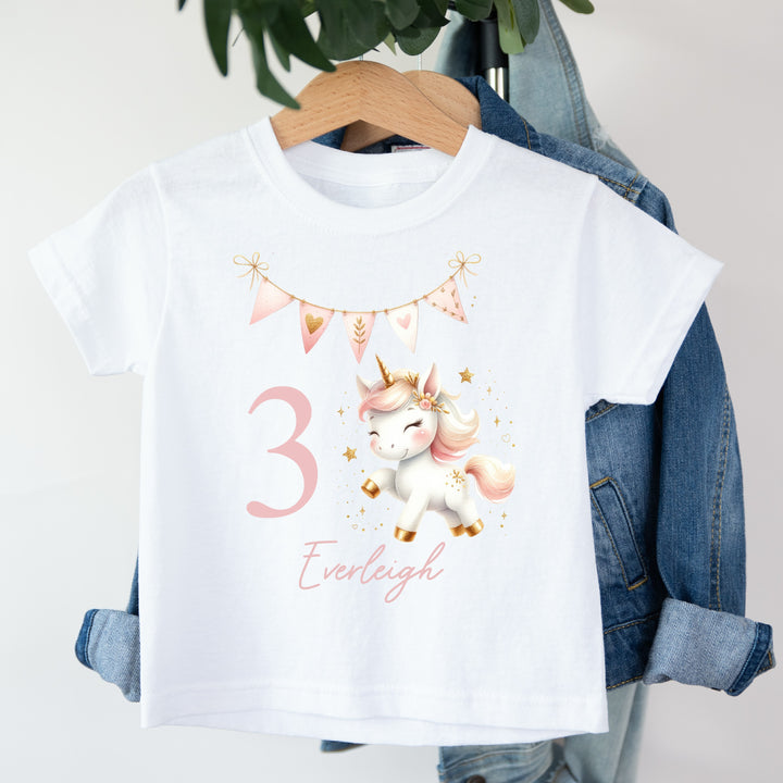 Personalised Unicorn Birthday T-shirt