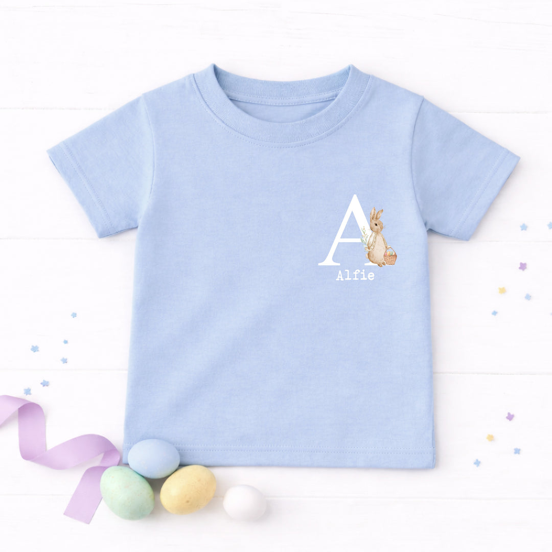 Personalised Bunny Initial Easter T-shirt