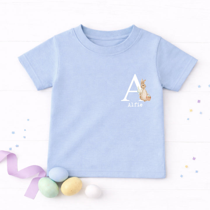 Personalised Bunny Initial Easter T-shirt