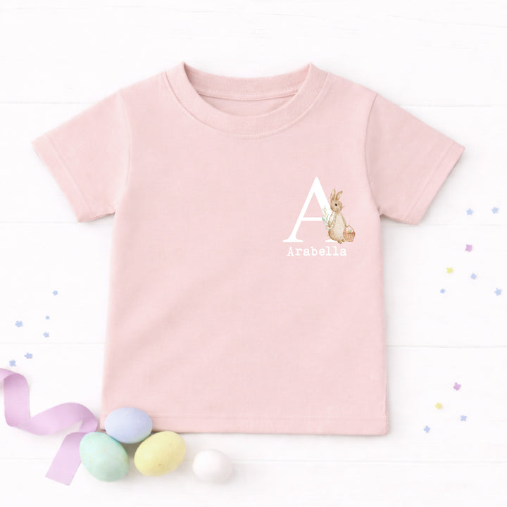 Personalised Bunny Initial Easter T-shirt