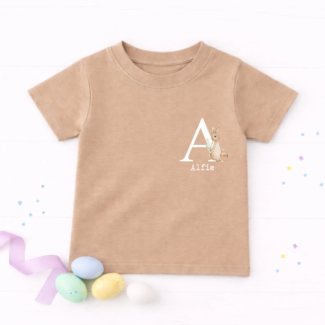 Personalised Bunny Initial Easter T-shirt