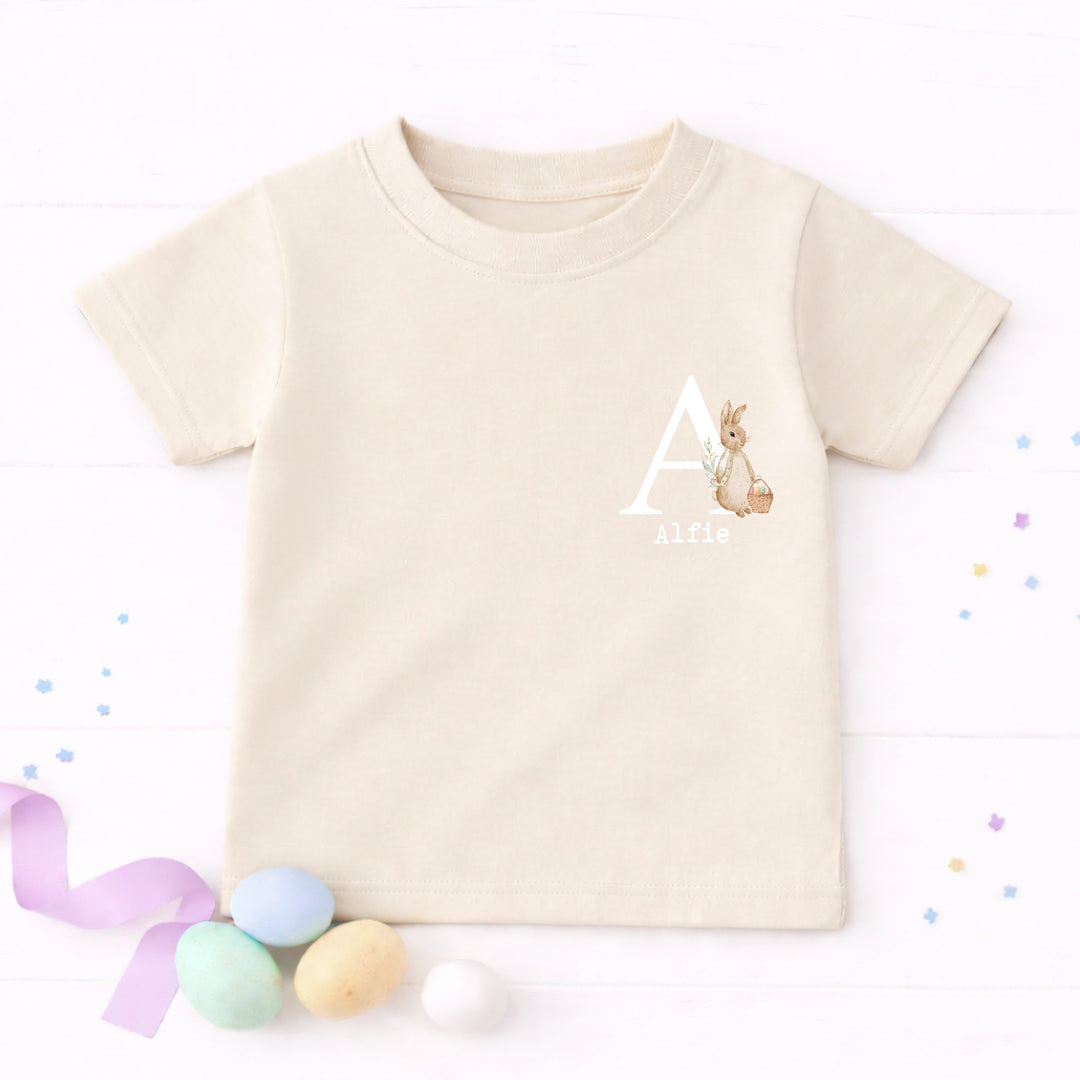 Personalised Bunny Initial Easter T-shirt