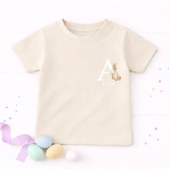 Personalised Bunny Initial Easter T-shirt
