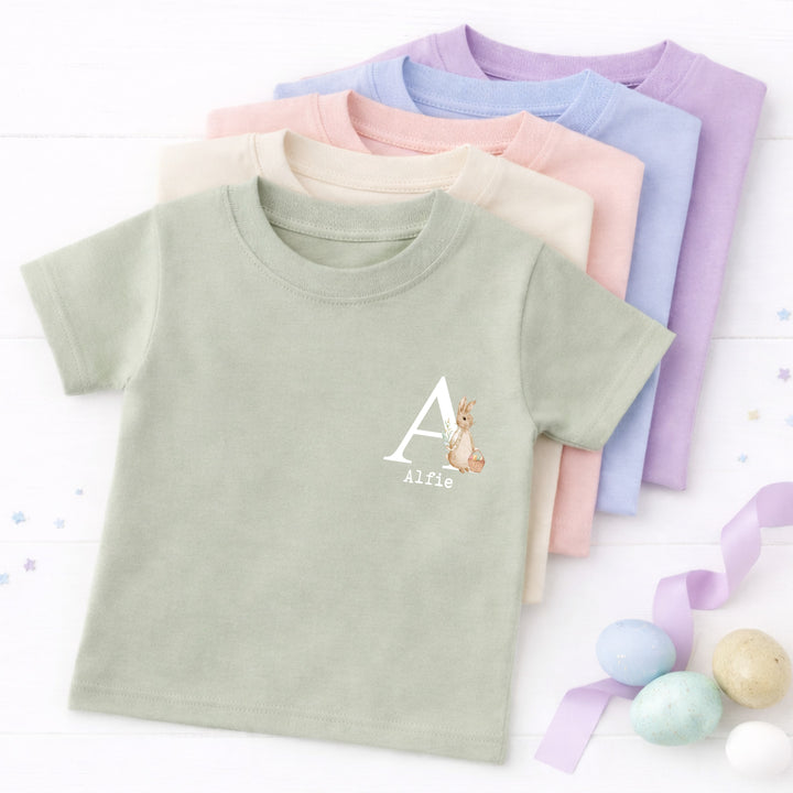 Personalised Bunny Initial Easter T-shirt