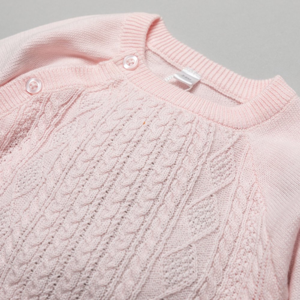 Baby Girls Cable Knitted 3 Piece Outfit