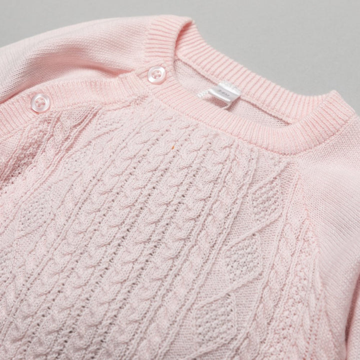 Baby Girls Cable Knitted 3 Piece Outfit