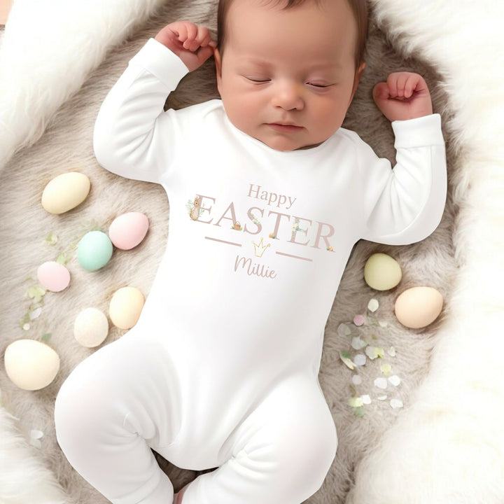 Personalised Happy Easter Babygrow/Baby Vest