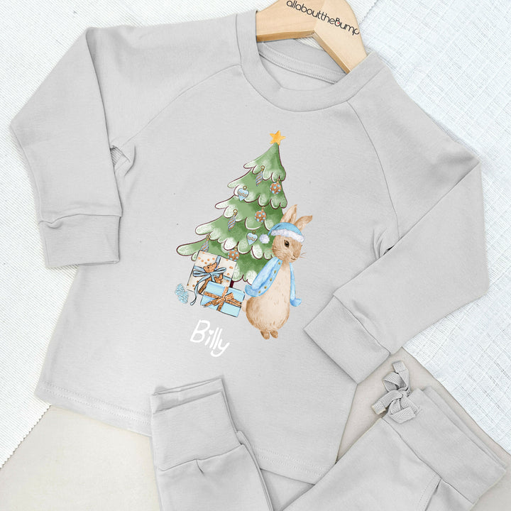 Personalised Blue Rabbit Christmas Tree Tracksuit