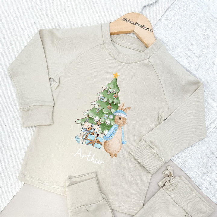 Personalised Blue Rabbit Christmas Tree Tracksuit