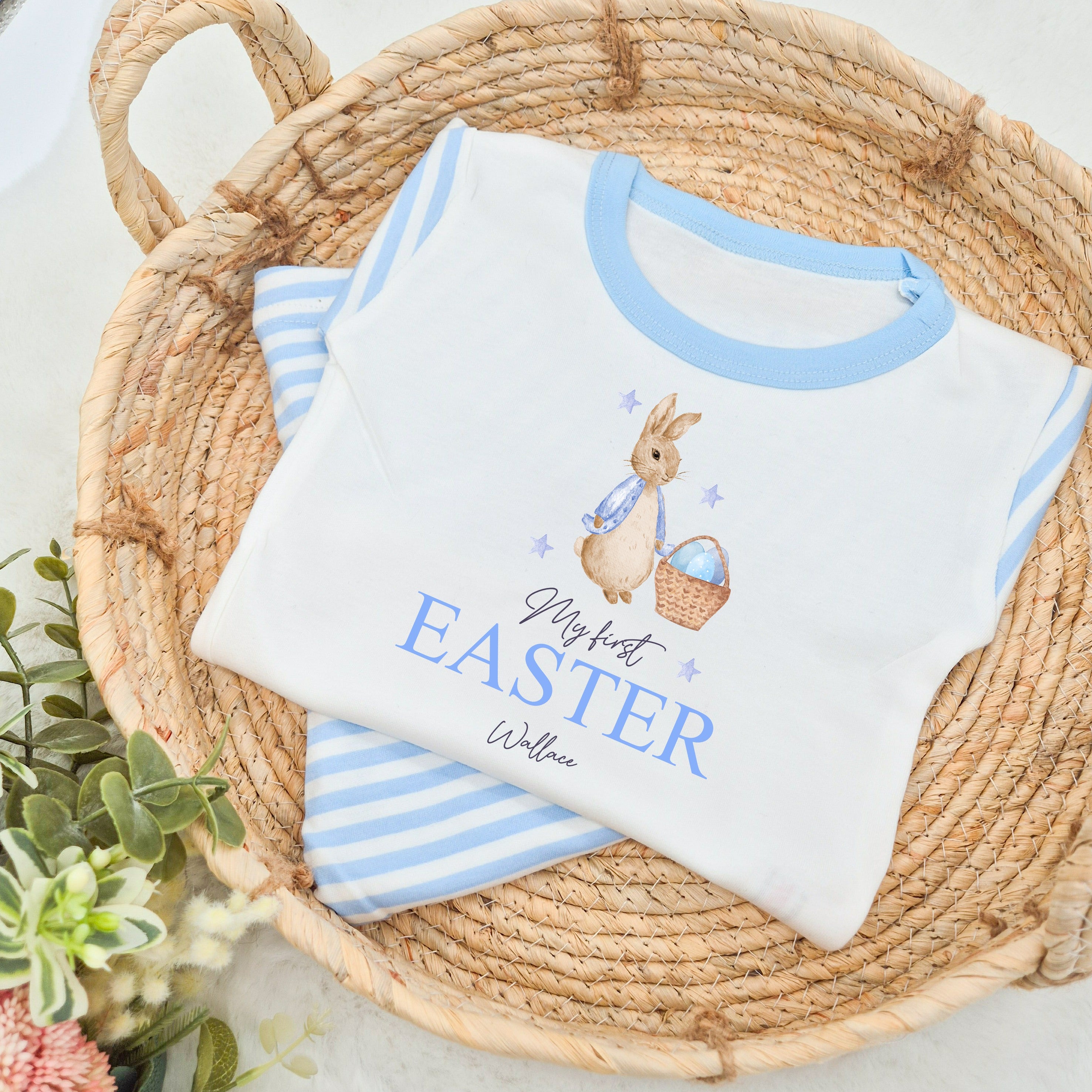 Personalised Blue Rabbit Easter Pyjamas – allaboutthebump
