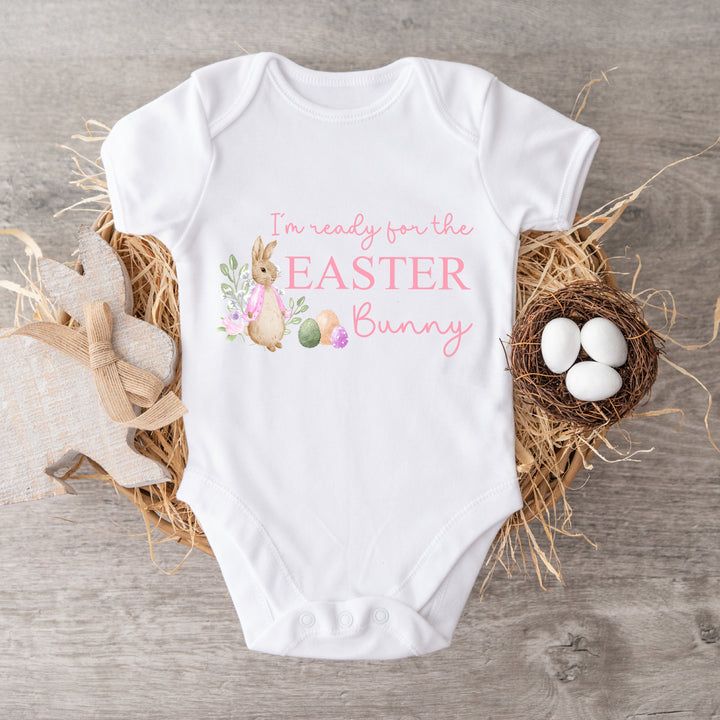 Ready For Easter Bunny Pink Bunny Babygrow/Vest