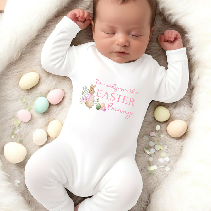 Ready For Easter Bunny Pink Bunny Babygrow/Vest