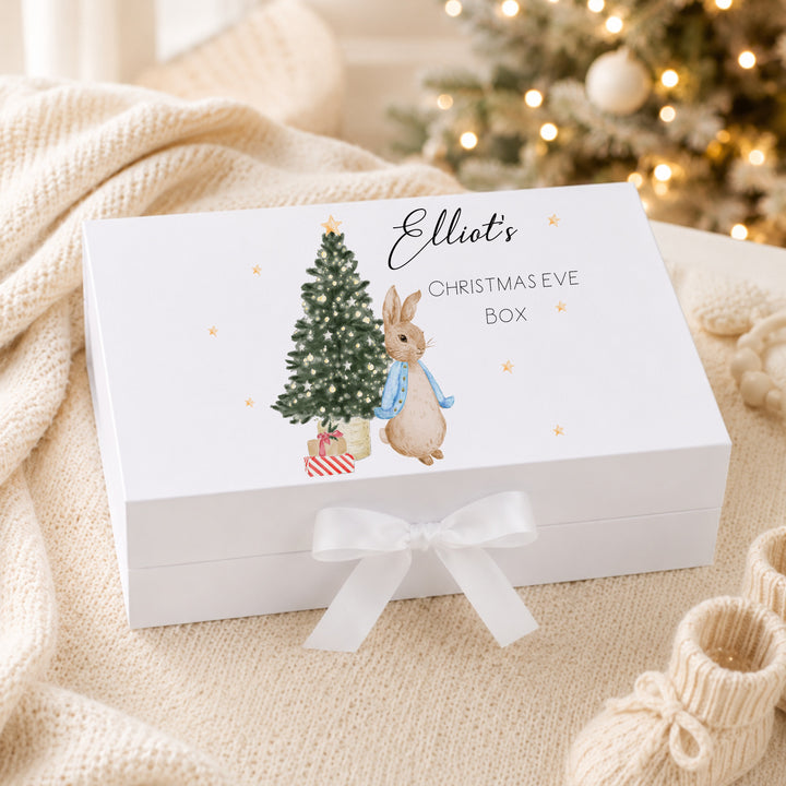 Personalised Blue Rabbit Christmas Eve Box