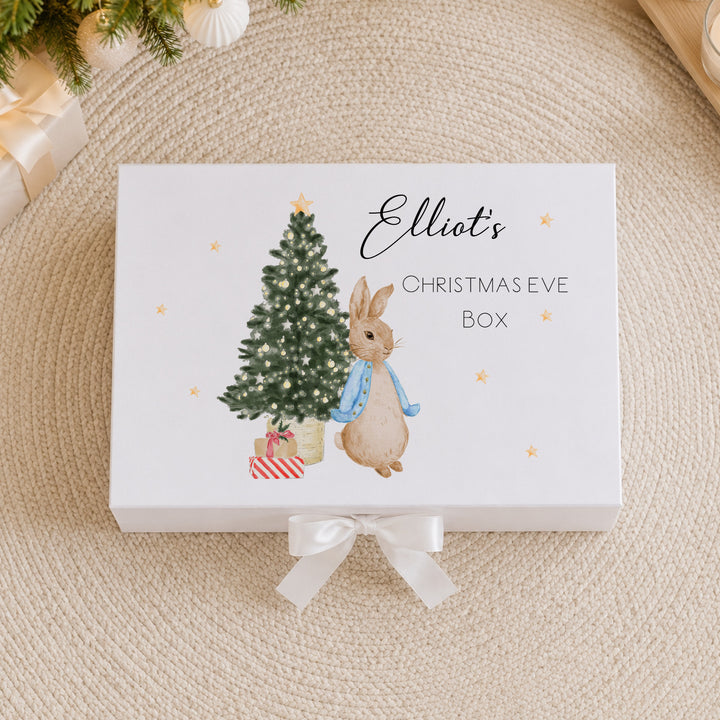Personalised Blue Rabbit Christmas Eve Box