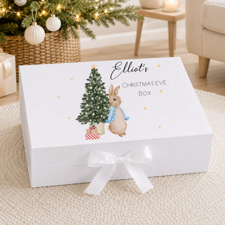 Personalised Blue Rabbit Christmas Eve Box
