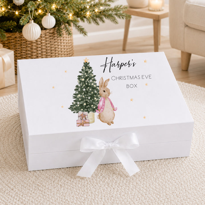 Personalised Pink Rabbit Christmas Eve Box