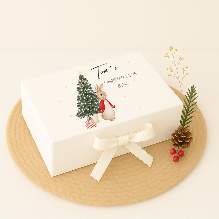 Personalised My First Christmas Red Rabbit Baby Grow and Blanket Gift Set