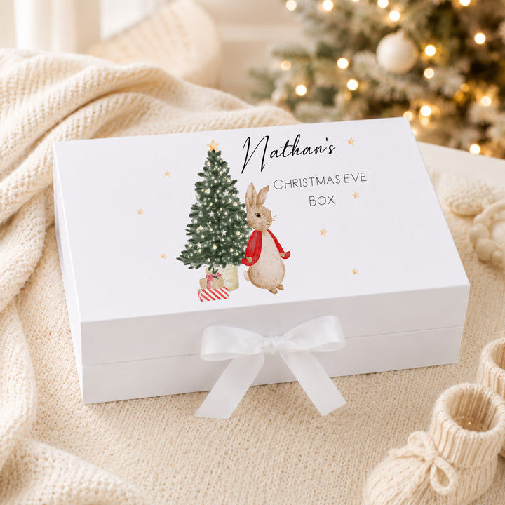 Personalised Red Rabbit Christmas Eve Box