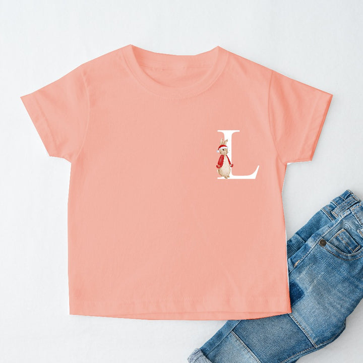 Personalised Santa Rabbit Initial T-shirt