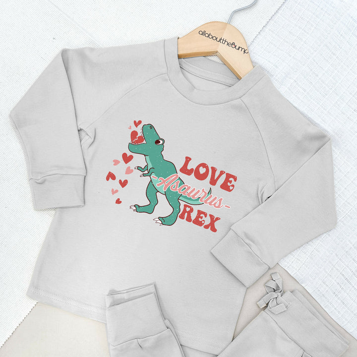 Green Dinosaur Valentines Lightweight Cotton Tracksuit