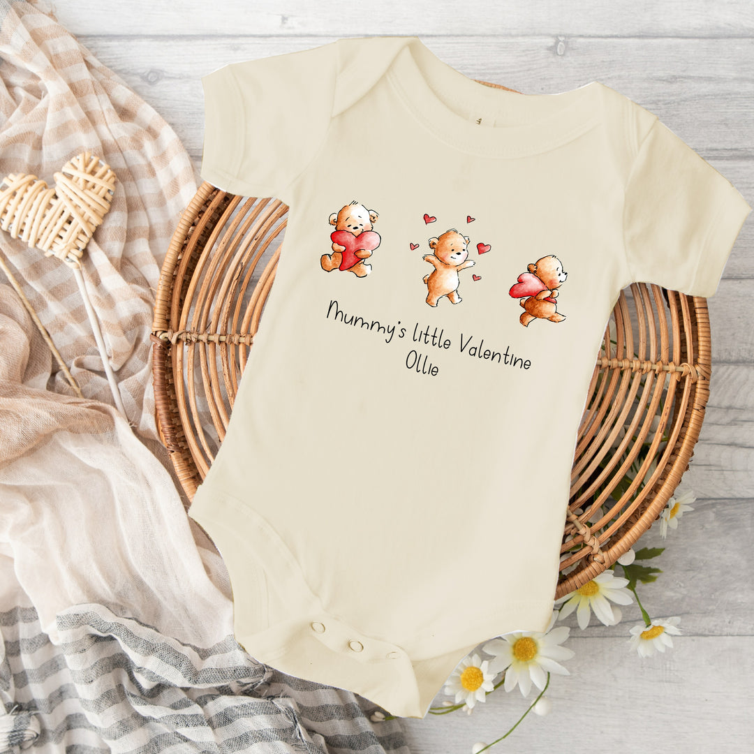 Personalised Mummy's Little Valentine Babygrow/Vest