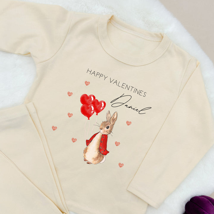 Valentines Red Rabbit Beige Pyjamas