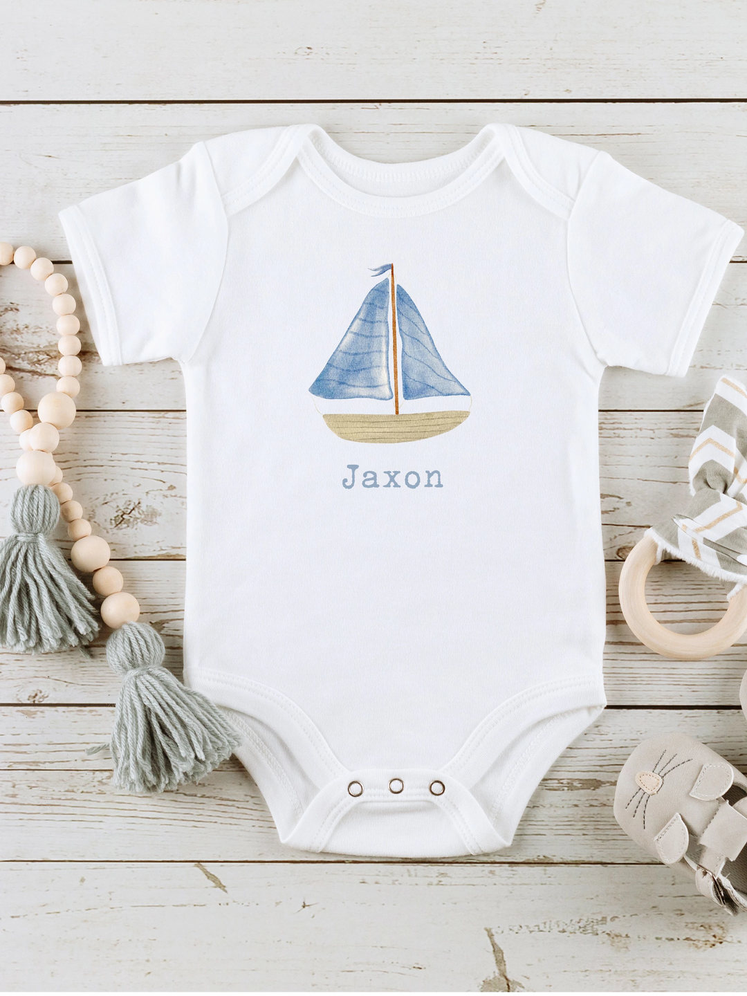 Personalised Sailboats Baby Vest