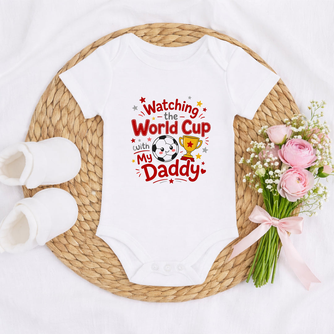 Watching The World Cup With Daddy Baby Vest &amp; Red Tutu Set