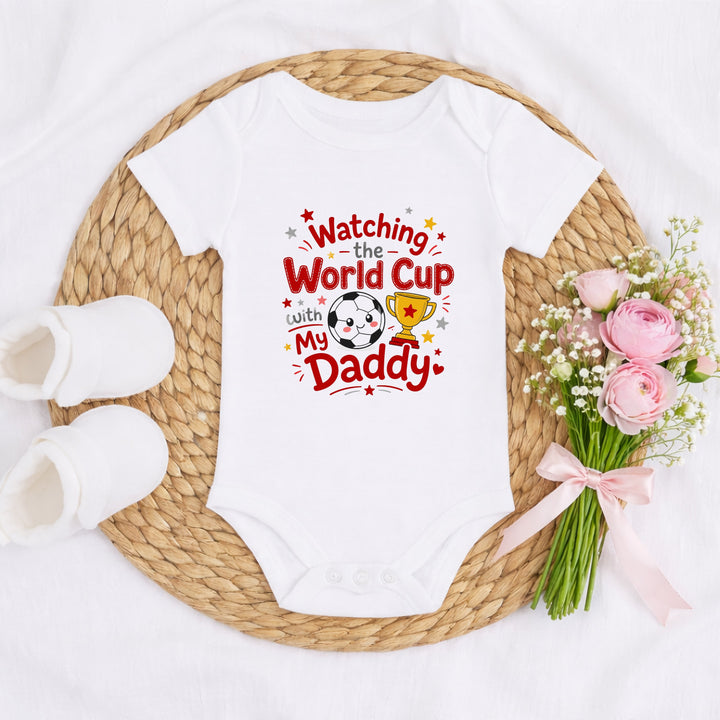 Watching The World Cup With Daddy Baby Vest &amp; Red Tutu Set